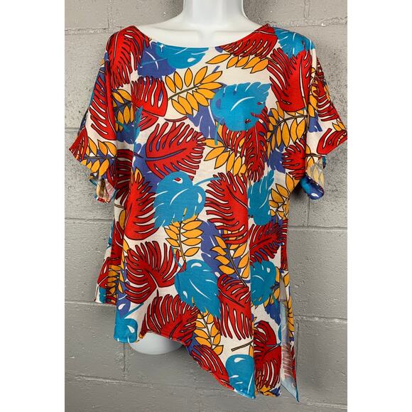 vera neumann Other - Vintage Vera Neumann Tropical Print Top, 80s Hawaiian Side Tie, M/L